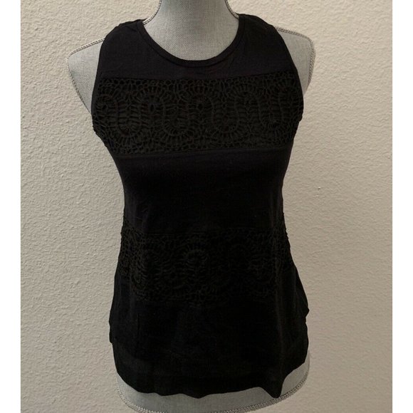 J. Crew Tops - J. Crew black sleeveless top Blouse Size XS Cotton Lace Lined versatile